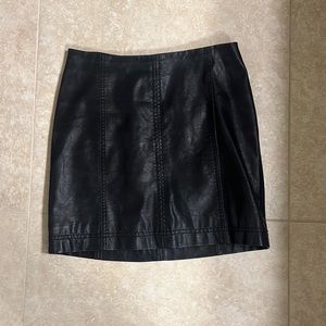 Black, faux leather Free People skirt